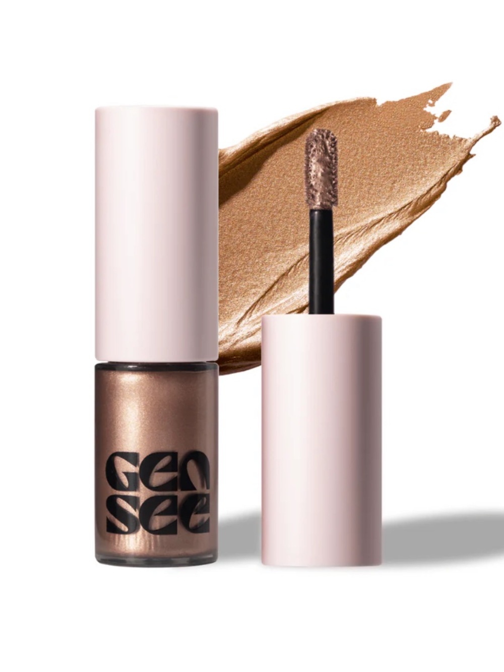 GEN SEE Mixed Media Metallic Liquid Eyeshadow - First Light. Pink Champagne